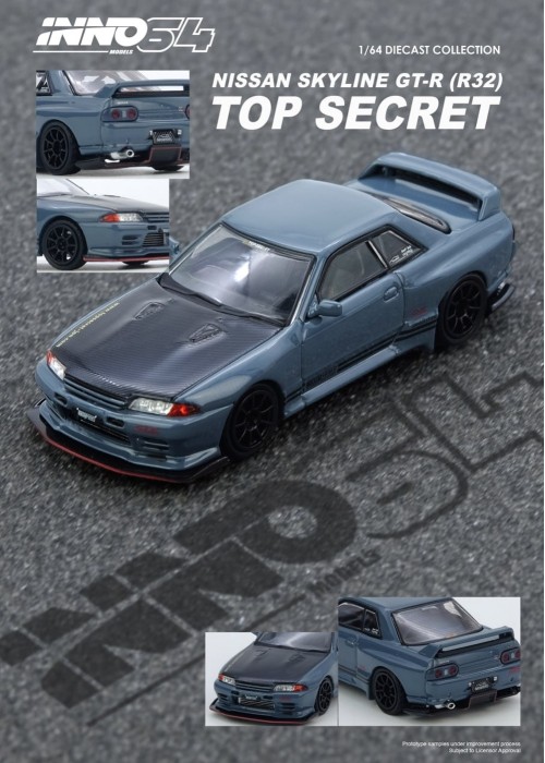 INNO64 TOP SECRET R32 GT-R Stealth Grey IN64-R32TS-STGR (1:64)
