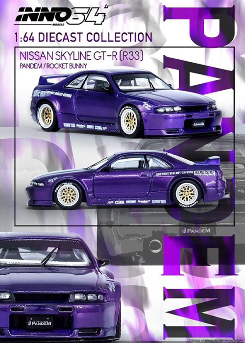INNO64 Nissan Skyline GT-R (R33) “Pandem Rocket Bunny” Purple