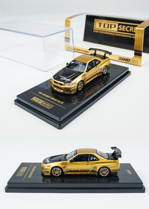 INNO TOP SECRET R34 GT-R Gold IN64-R34TS-GOLD (1:64)