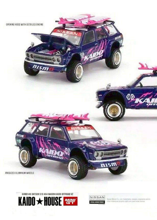 KAIDOHOUSE x MINI GT Datsun 510 4x4 Wagon Kaido Offroad V2