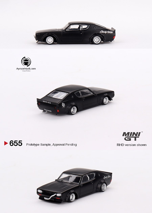 MINI GT Nissan Skyline Kenmeri Liberty Walk Matt Black MGT00655-CH (1:64)