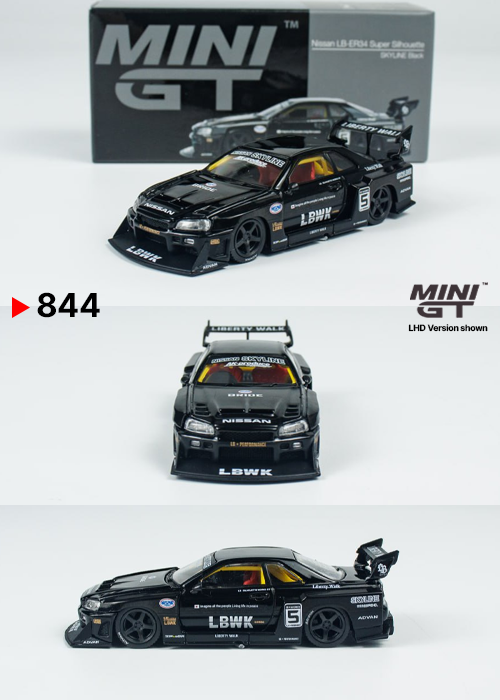 MINIGT Nissan LB-ER34 Super Silhouette SKYLINE Black MGT00844-CH (1:64)