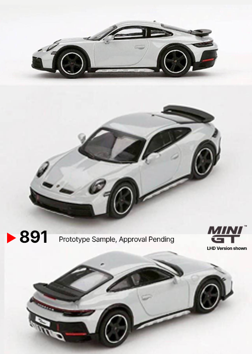 MINI GT Porsche 911 Dakar Ice Gray Metallic