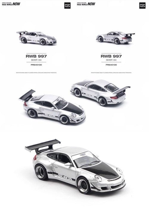 Pop Race Porsche 911 RWB 997 Silver Limited Edition